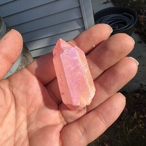 Pink Aura Quartz Geode Crystal Mineral